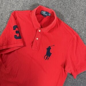 Polo Ralph Lauren Shirt Men 2XL Red Big Pony #3‎ Rugby Short Sleeve